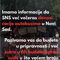 Zbog informacije da iz Beograda stiže veliki broj „ćacija“ studenti pozvali građane da ujutru dođu ispred suda