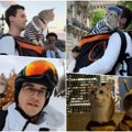 Lazar putuje svetom sa svojim mačkama: Posetili 14 zemalja, a sada su zajedno skijali na Alpima (video)
