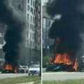 Zapalio se automobil na Bulevaru Evrope u Novom Sadu: Crni dim prekrio stambene zgrade (Video)
