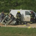 VIDEO Sudar dva kamiona na auto-putu kod Stare Pazove: Jedan vozač poginuo, došlo do curenja gasa iz boca