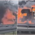 Kamion gore nasred auto-puta Beograd Niš Vatra se širila na sve strane, stravični prizori (video)