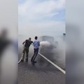 (Video) Gori vozilo vojske Srbije! Drama na Moravskom koridoru: Dim na sve strane