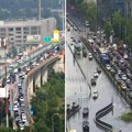 Ogromne gužve u Beogradu zbog pljuska: Kolone u centru i na mostovima, vozila mile (foto)