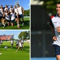 (Foto, video) poslednji trening „orlova“ pred letoniju: Svi fudbaleri na terenu, podrška od čelnika FSS u Rigi