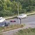 Oboren motociklista Saobraćajna nesreća na Mišeluku (video)