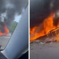 Veliki požar na auto-putu Beograd - Niš: Kolone na putu zbog vatrene buktinje (video)