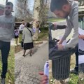 ВИДЕО: СНС активиста цепао плакате студената у Новом Саду због хране у мензи