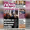 „Nova“ piše: „Terminalna faza – Režim se otvoreno okrenuo nasilju“