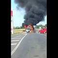 VIDEO: Sudar kod Tavankuta, jedna osoba poginula, izgoreli kamion i automobil