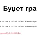 Od danas javna rasprava o Nacrtu odluke o budžetu grada Leskovca za 2025. godinu koji nije objavljen na sajtu grada