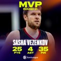 Vezenkov MVP 21. kola Evrolige