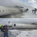 Žena visi u prevrnutom avionu: Snimak nesreće na aerodromu iz drugog ugla (Video)