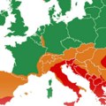 Objavljena nova mapa Evrope: Najveći deo Balkana u crvenom, dok je Srbija u narandžastom (foto)