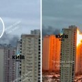 Dramatični snimci iz Kijeva: Ovo je trenutak kad projektil udara u stambenu zgradu!