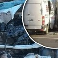 Udes u Begeču: Sudarili se kamion i kombi, delovi rasuti po putu