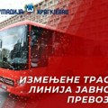 Danas izmenjene sledeće trase linija javnog prevoza