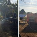 (Foto) Goreo plac u Čortanovcima: Vatra zahvatila šupu, vatrogasci intervenisali