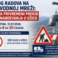 Zbog radova na vodovodnoj mreži u petak privremeni prekid vodosnabdevanja u Užicu