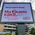 Ruiniranje bilborda „Studentske liste“ i zatrpavanje fasada pogrdnim grafitima