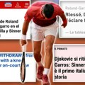 Ovako svetski mediji pišu o povlačenju Novaka sa Rolan Garosa: Jedan naslov Britanaca je posebno sraman