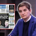 "Što oni više prete, pritiskaju i lažu to će se on jače i više boriti za Srbiju" Brnabićeva o naslovnoj strani…