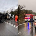 (Foto) Saobraćaj potpuno paralisan! Prevrnuo se šleper na magistrali preko Rudnika Pogledajte prve slike s mesta teške…