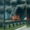 Gust dim uznemirio vozače na auto-putu Beograd-Niš: Jedan automobil potpuno je izgoreo