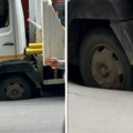Kamion utonuo u ulicu usred Beograda: Dorćolci u šoku