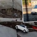 Ovo je auto žrtva provalije u Vojvode Vlahovića: Izvukli su ga, a mi smo ga snimili