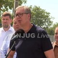 Vučić obilazi radove na izgradnji OŠ "Jovan Cvijić" u selu Provo, kod Vladimiraca