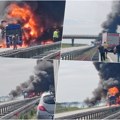 Buktinja na auto-putu kod Šimanovaca! Težak sudar kamiona, jedan u potpunosti gori, očevici opisali scene užasa: "Od…