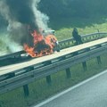 (Video) Drama na auto-putu kod Beograda! Vatra guta vozilo, gust dim se širi