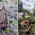 Centar Požarevca razoren nakon oluje: Klupa iščupana iz betona, drveće polomljeno, kratak spoj na banderi
