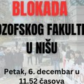 Studenti u petak blokiraju Filozofski fakultet u Nišu