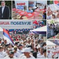 Organizovane grupe u majicama "Vučić team Serbia" pristižu kod Skupštine, počeo zabavni program SNS mitinga