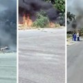 (Video) Požar kod Pančeva i dalje aktivan: Gori nisko rastinje, vije se dim iznad grada