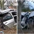 Jezive scene na mestu stravične nesreće u Bogatiću Vraćali se sa svadbe, pa autom udarili u drvo (video)