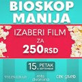 "Bioskop manija" 15. septembra u bioskopima "Cine Grand Delta Planet" i "Vilin Grad"