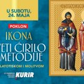 U subotu, 24. Maja, Kurir vam poklanja ikonu ćirilo i metodije sa zlatotiskom i molitvom