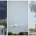 Prvi snimci avionske nesreće u indiji: Ostaci aviona u plamenu, crni dim zahvatio grad (foto/video)