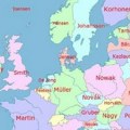 Ovo je karta s najčešćim prezimenima u Evropi: Evo koje je najučestalije u Srbiji