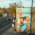 Đoković, Jokić i vuleta oslikani na zidu: Mural sa likovima srpskih sportista osvanuo u Čikagu video