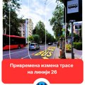 Javni prevoz: Privremena izmena trase na liniji 26