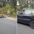 Teža saobraćajna nesreća kod lipovačke šume u Barajevu! Motociklista naleteo na saobraćajni znak (VIDEO)