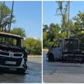 (Video) Izgoreo kamion kod Žeželjevog mosta! Novosadski vatrogasci hitno reagovali, vozilo nestalo u buktinji