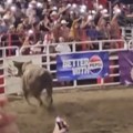 Stravična scena na rodeu! Razjareni bik preskočio ogradu, pa skočio na ženu u publici! (video)