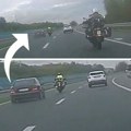 Bezumna vožnja na auto-putu! Saznajemo: Vozač mercedesa, koji se zaleteo na motoristu kažnjen!