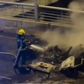 (Video) Neviđen prizor na mostu na Adi! Od automobila ostala gomila ugljenišanog lima - jezive slike nakon požara: "Ovo…