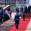 Predsednik Švajcarske u poseti Srbiji, svečani doček ispred Palate "Srbija"