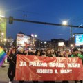 Incidenti na osmomartovskom maršu u centru Beograda: Muškarac lomio LGBT zastavu (VIDEO, FOTO)